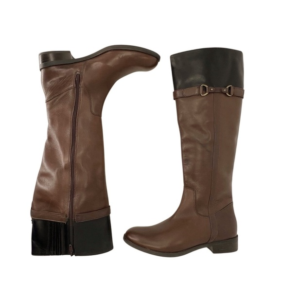 NEW Clarks Riding Boots Women’s Size 6 Brown Black Leather Tall Knee-High new - Picture 9 of 12